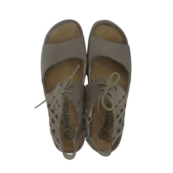 Naot Mangere Tan Taupe Leather Open Toe Lace Up Comfort Sandals Womens 41 US 10 - Picture 8 of 11